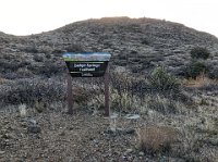 IMG 5894-HDR(3)  The sun was just breaking over the hill behind the trailhead sign.