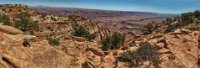 IMG 8659-HDR(3) stitch  A composite panorama taken looking south toward Marble Canyon, the Colorado River, the Navajo bridge (old and new).