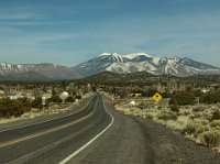 IMG 8350-HDR(3)  After turning off I40 east of Flagstaff, we head west-northwest on the Winona Road (AZ 99) and get this shot of the San Francisco Peaks north of Flagstaff.  The highest one is Humphreys Peak at 12,633 feet.  It has had a record snowfall this winter.